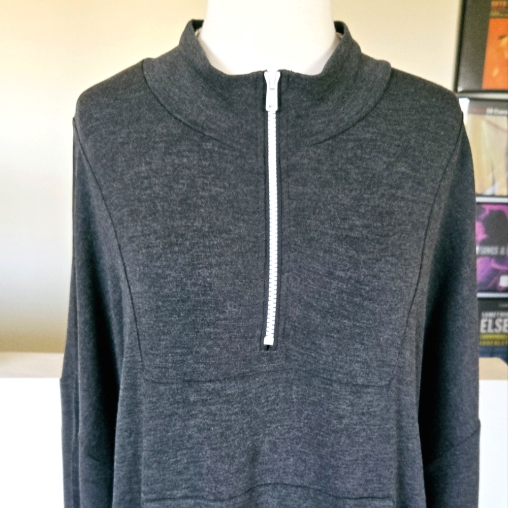 REVOLVE LNA Blake Half Zip Pullover Sweater in Grey Soft Casual Size Large - Picture 3 of 10